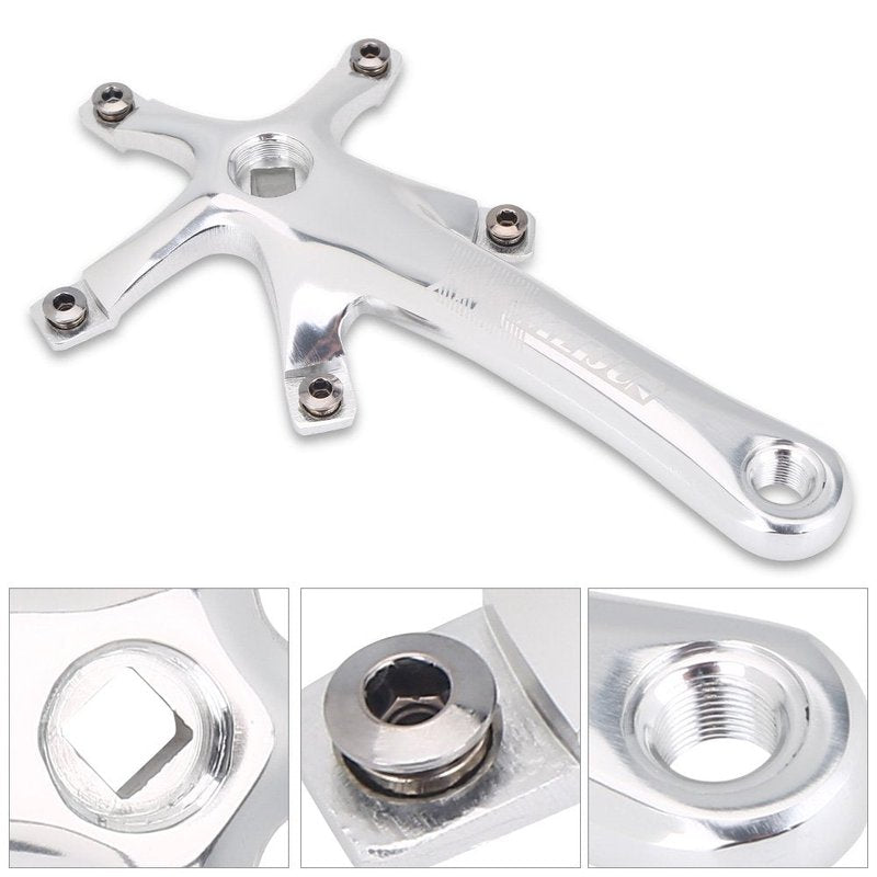 Crank Arms, 1 Pair Universal 170mm Aluminium Alloy Single Crankset Crank Arm Set Repair Parts BCD 130 mm for Mountain Road