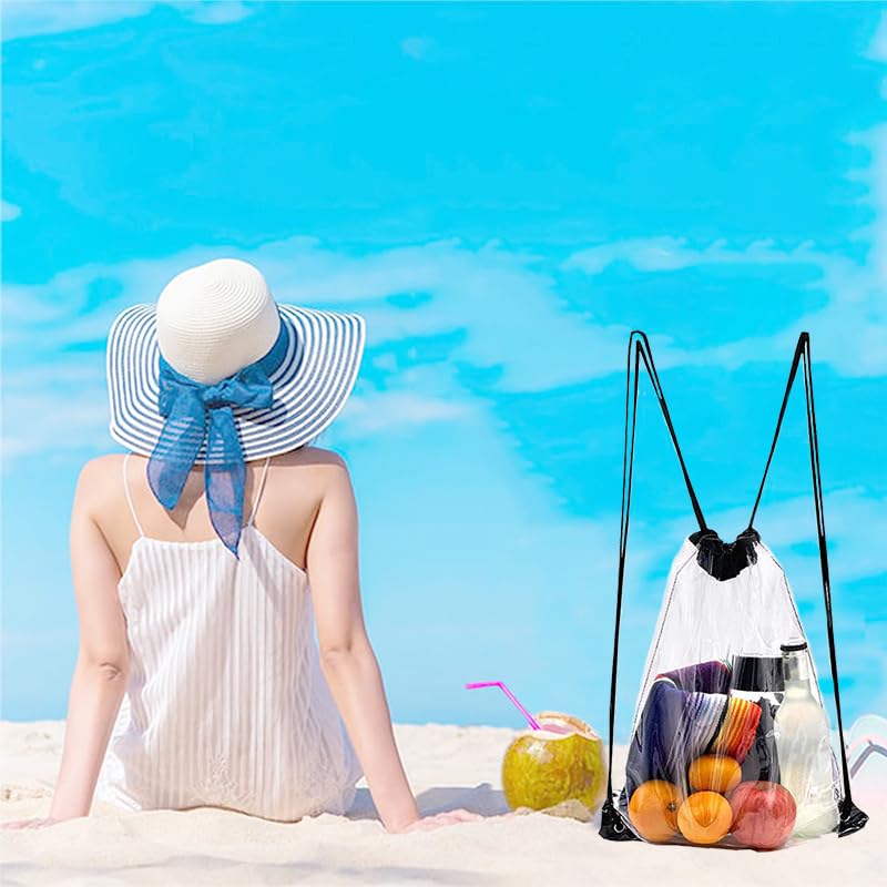 Clear Drawstring Backpack - Stadium Approved Waterproof Gym Bag