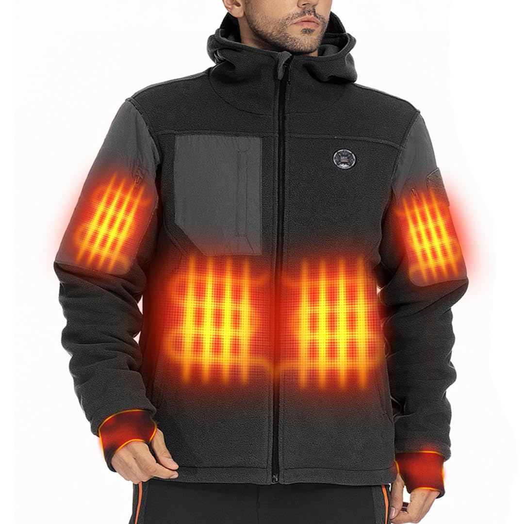 KEMIMOTO Heated Jacket for Men Women 20000mAh 12V Battery Pack, Heated Hoodie Hand Warmth