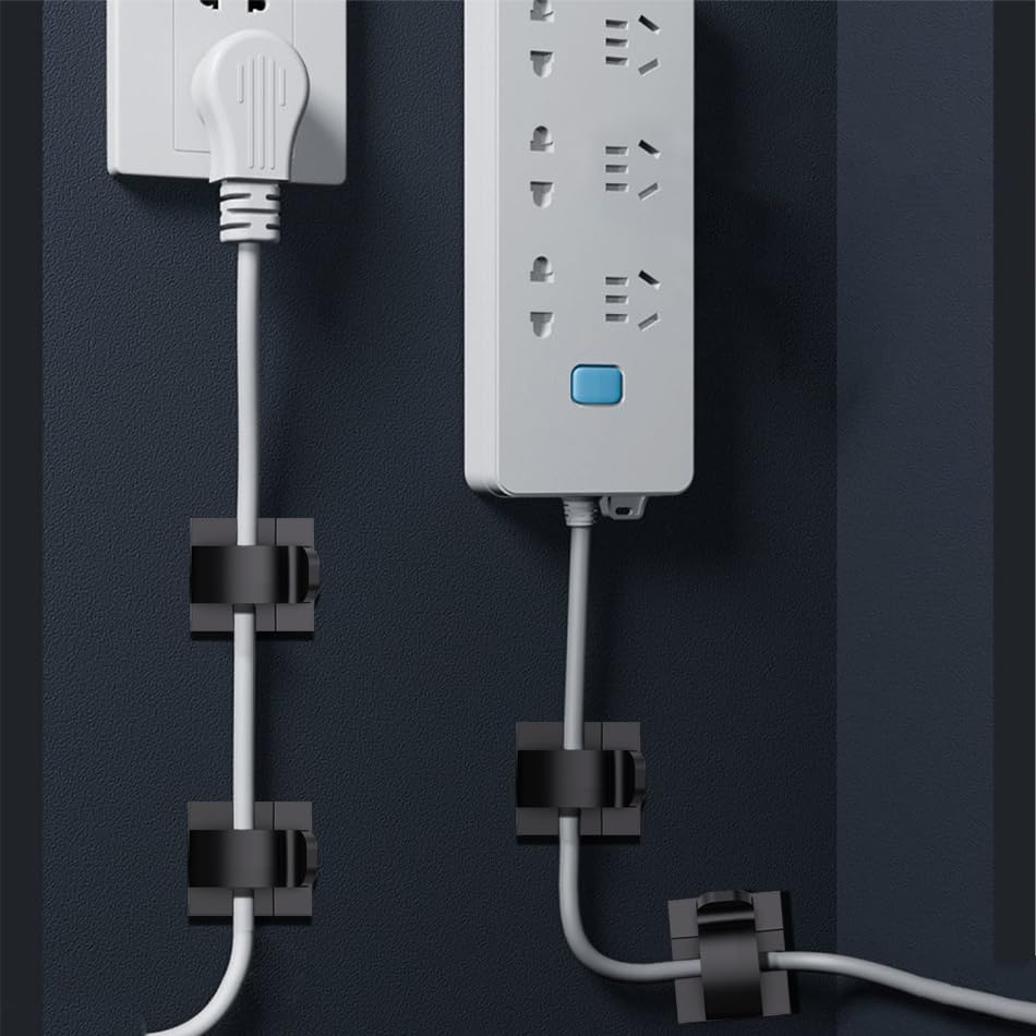 ITUGOU 100 PCS Cable Clips Cord Organizer (Small, Medium,Large),Wire Holder for Cable Management, Outdoor Light Clips Light Hooks for LED String,Car Dash Cam, Extension Cord (Clear)