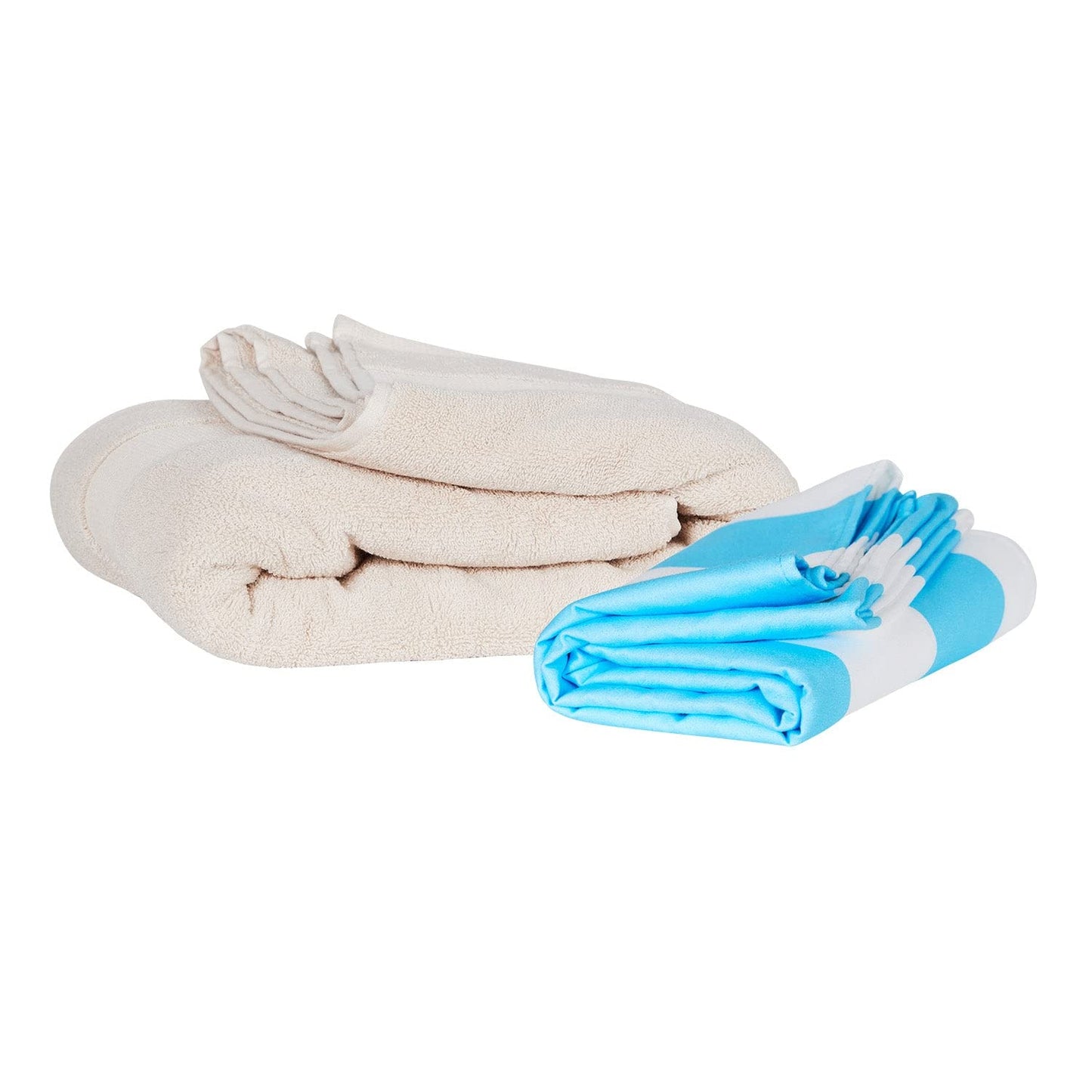 Dock & Bay Beach Towel - Quick Dry, Sand Free - Compact, Lightweight - 100% Recycled - Includes Bag - Cabana Light - Tulum Blue - Large (160x90cm, 63x35)