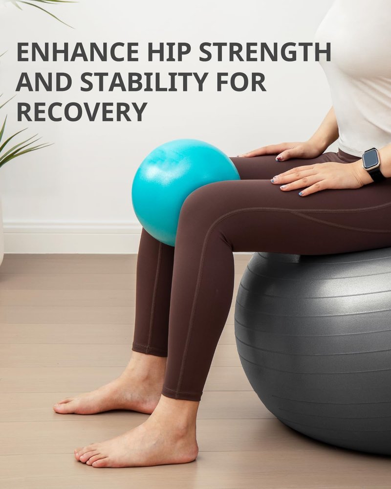 Trideer Pilates Ball 9 Inch with Pump, Exercise Balls Physical Therapy, Physical Therapy Equipment, Small Exercise Ball Between Knees, Small Pilates Ball for Yoga, Core, Office&Home Gym