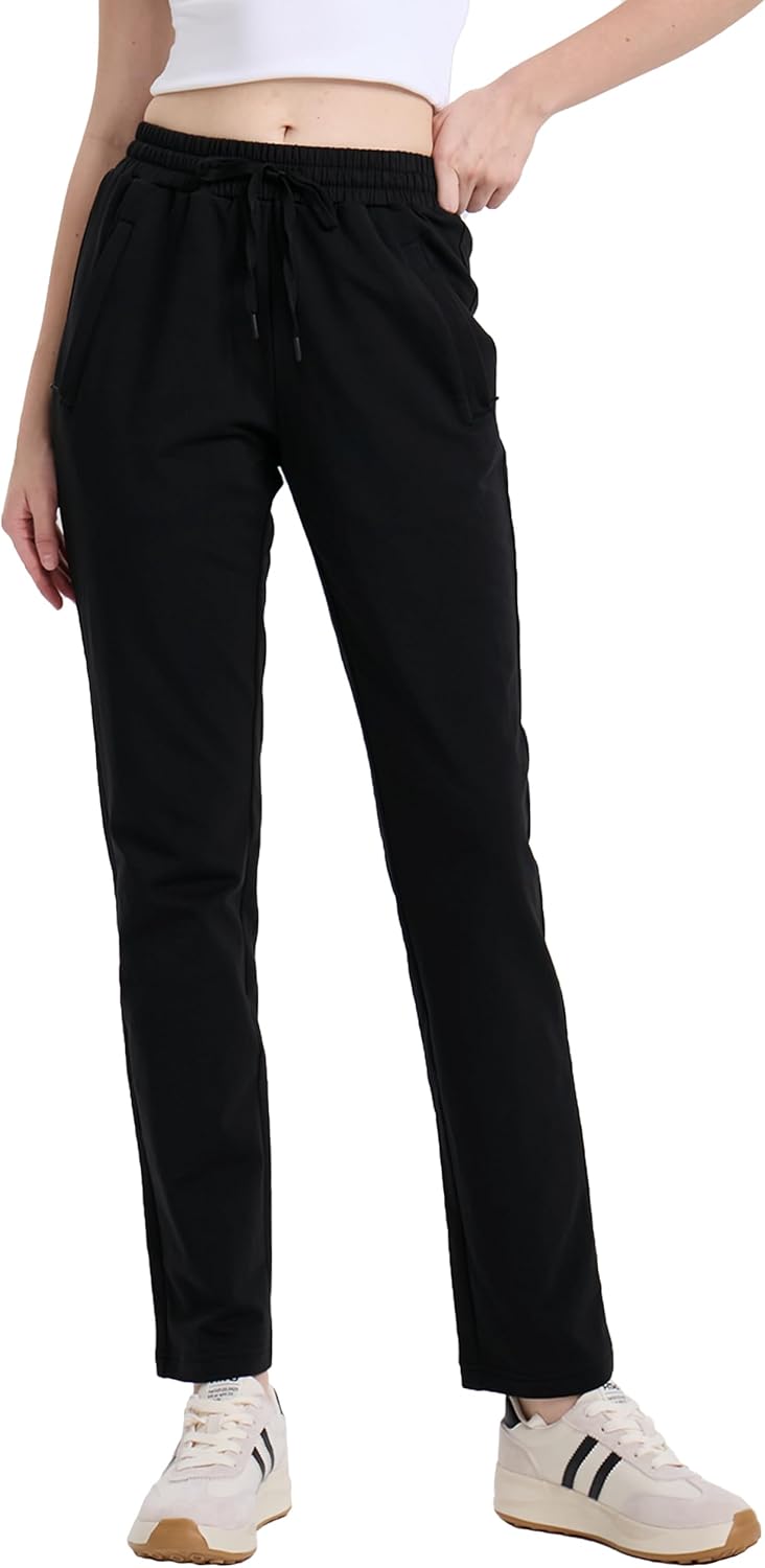 SEVEGO Women's Cotton Yoga Sweatpants - Tall Fit with Zipper Pockets | Soft Casual Joggers in 30"/32"/34"/36" Sizes