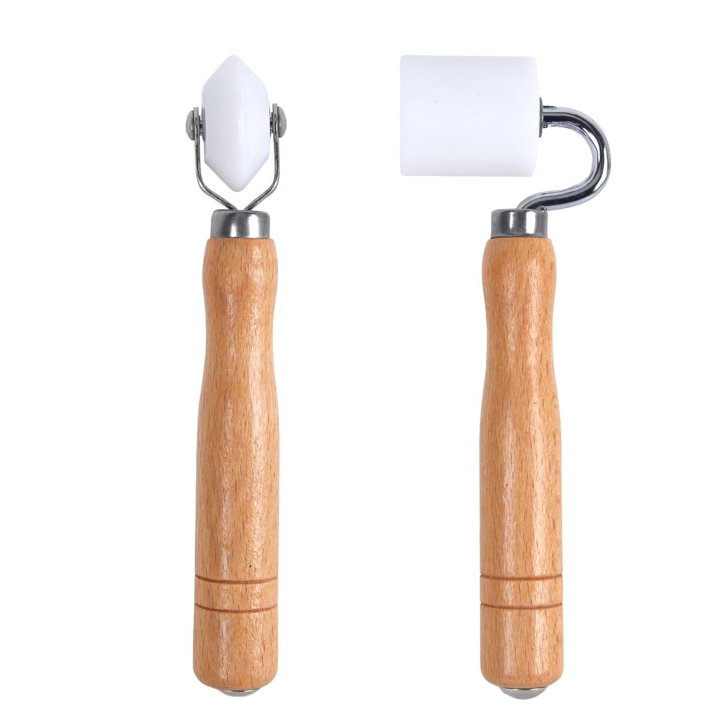 FCHO Wallpaper Smoothing Roller, Rubber seam roller, wheel roller Corner Seam Roller for wallpaper, wood hand wallpaper roller pack of 2