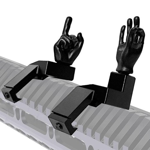 Novelty Finger Sight Set, Offset 45 Degree, Fit Picatinny Rail and Weaver, Fixed Backup Front and Rear Iron Sight BUIS Set