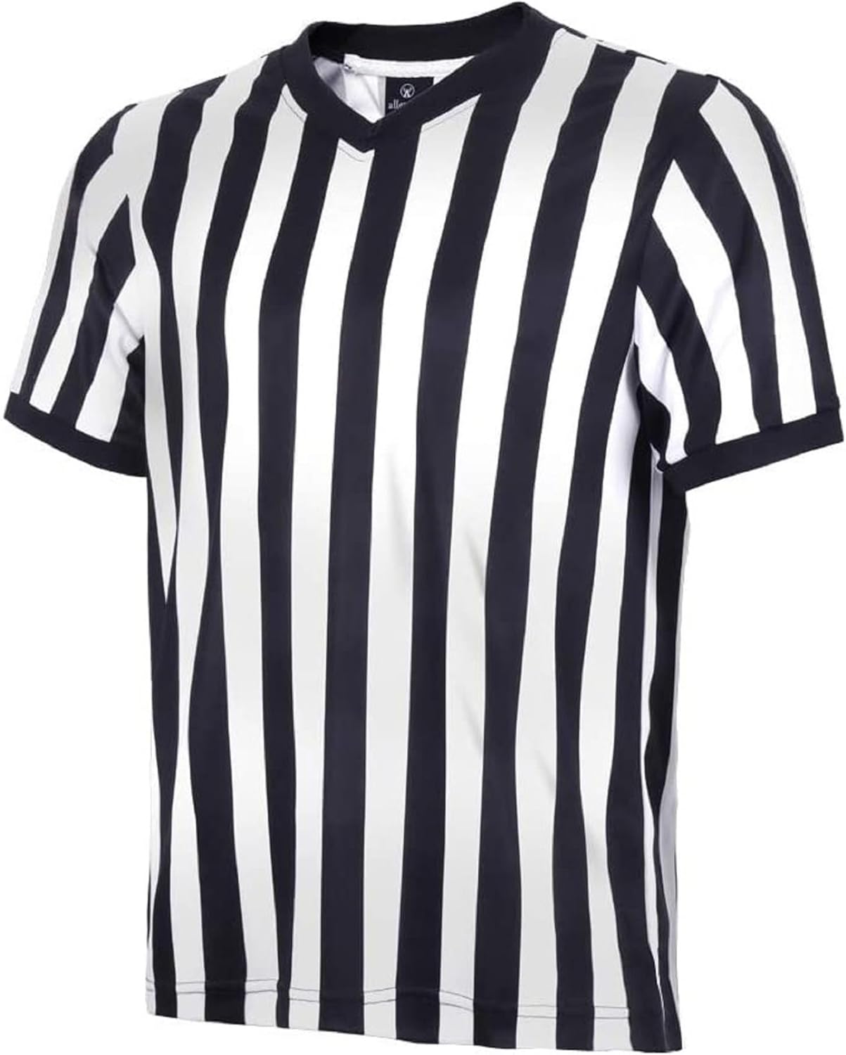 Skiennix Men’s Referee Shirt - Official Black Stripe Umpire Jersey | Pro-Style V-Neck Uniform