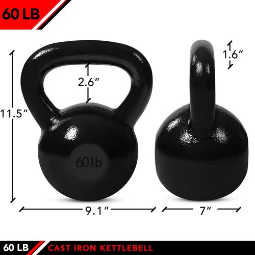 JFIT Kettlebell Weights - Durable Cast Iron Design for Strength Training | Various Sizes Available