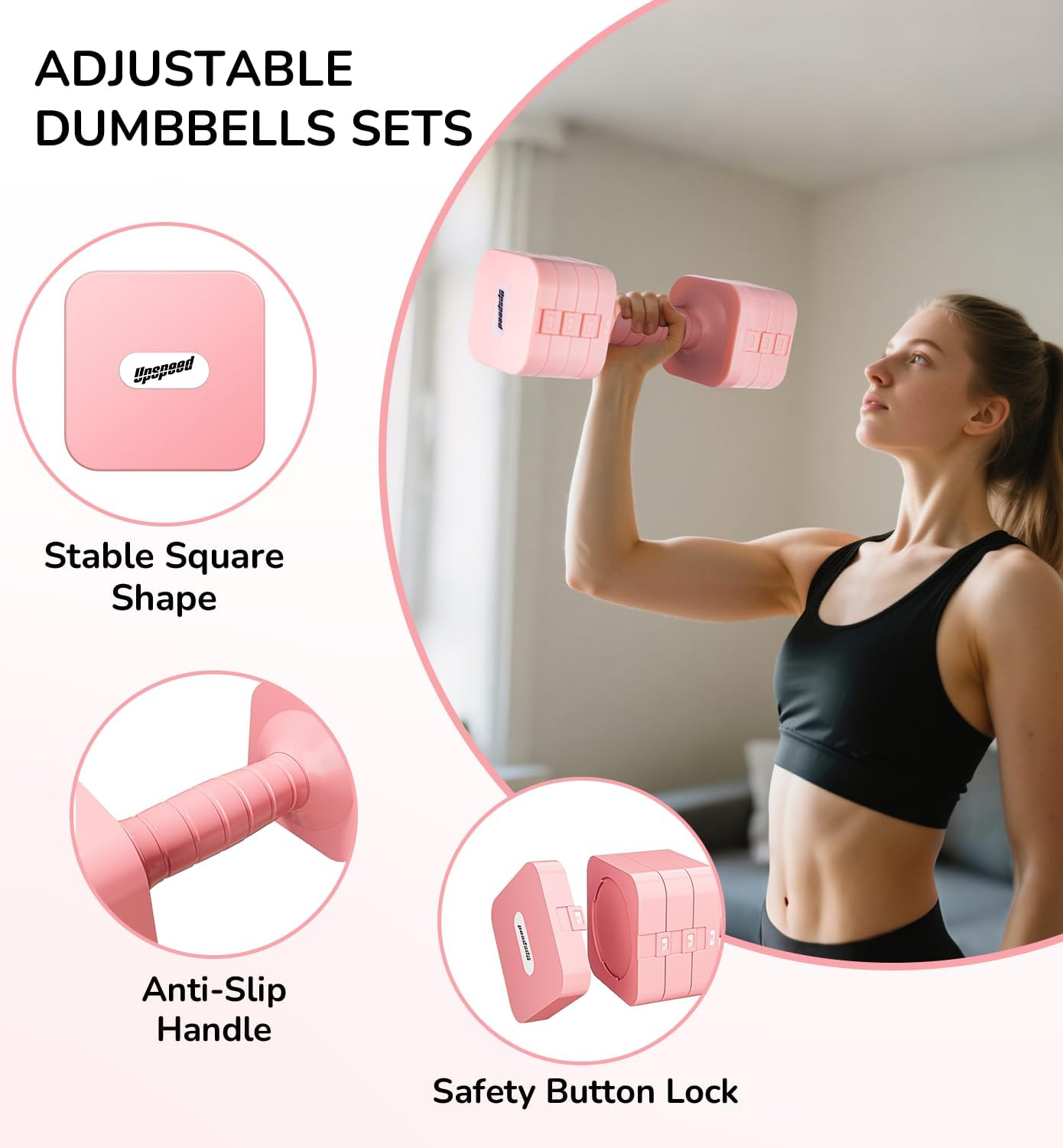 Skiennix Adjustable Dumbbell Set - 16LBS/20LBS Hand Weights for Home Gym | Strength Training Equipment
