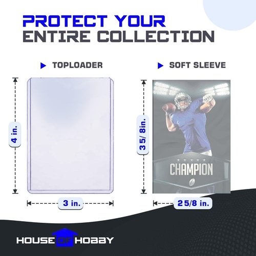 200pc Top Loaders | Hard Plastic Trading Card Protectors & Penny Sleeves Bundle - Ideal for Yu-Gi-Oh & Baseball Cards