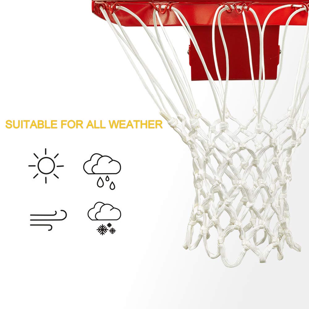 Progoal Professional Heavy Duty Basketball net Replacement,Fits Standard Indoor and Outdoor 12-Loop Rims(White, Standard Size)