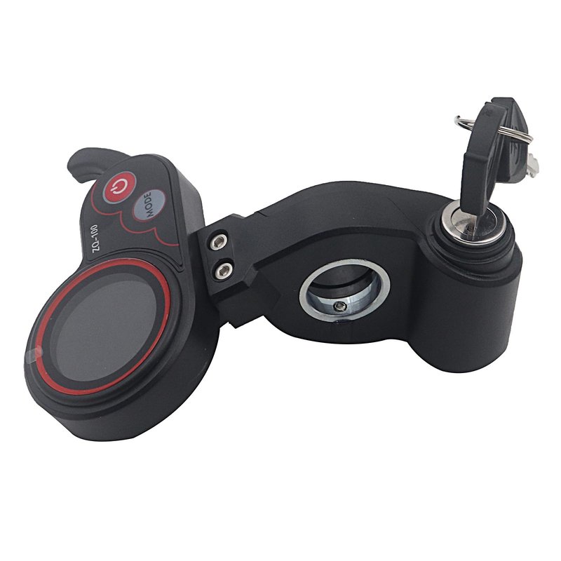 ZQ-100 LCD Display Throttle Meter 6PIN Switch with Electric Door Lock Key for Electric Scooter Dashboard Accessories Black