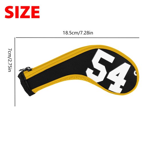 Andux 7Pack Golf Wedge Irons Club Head Covers Degree NO. on Both Sides Long Neck with Zipper Black/Yellow