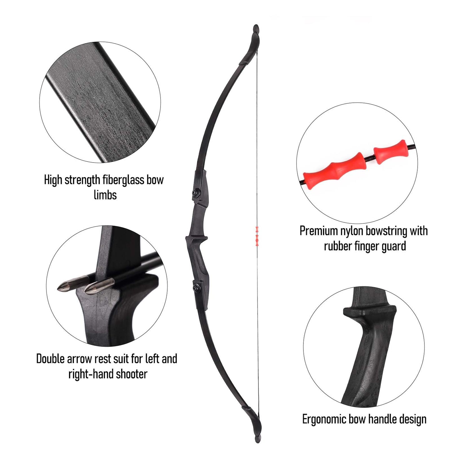 Archery Takedown Recurve Bow and Arrow Set for Adults/Beginners/Youth