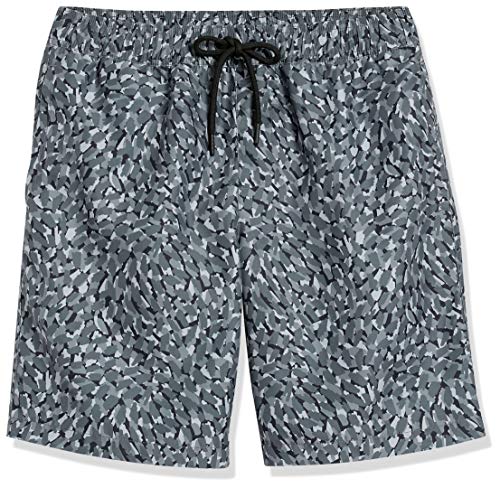Men's 9" Breathable Swim Trunks with Mesh Lining - Charcoal Graphic Marks