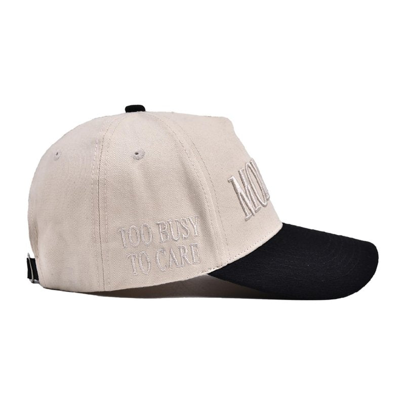 YiCoogius Mommin Trucker Hat for Women Men Vintage Embroidered Mom Baseball Cap Adjustable Canvas Vintage Hat for Casual Wear Beige