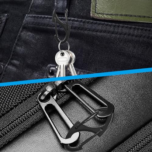 20 Pack Metal Snap Hooks - 1.6" Black Spring Clips for Camping
