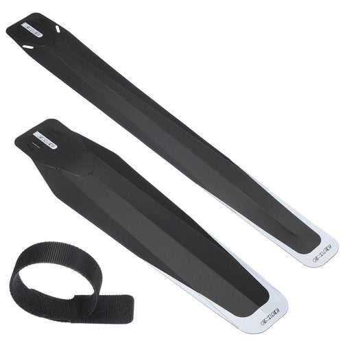 HARFINGTON 2pcs Mountain Bike Mud Guard Folding MTB Front & Rear Mud Guards with 4 Straps Lightweight Fits for Folding Bike MTB Road Bike, Black