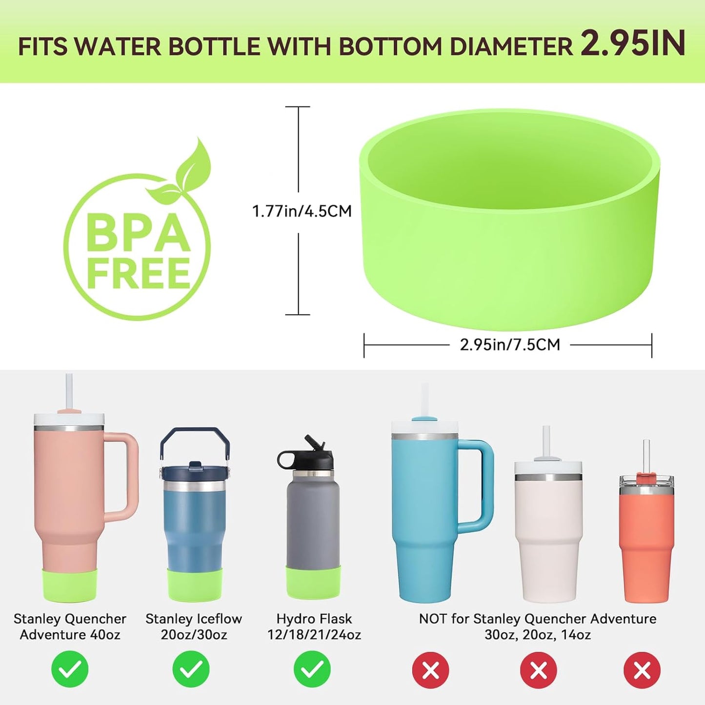 PICcircuit Silicone Bottoms for Stanley Boot | 2PCS for 40oz, 30oz, 20oz Bottles & Hydroflask Tumblers