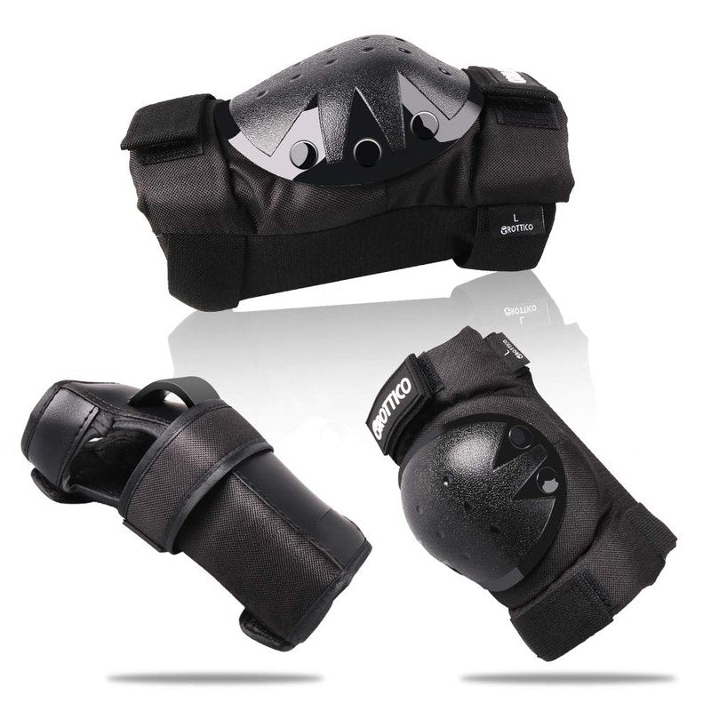 Adult-Youth-Kids Knee-Elbow-Pads Wrist-Guards - Skateboard Roller Inline Ice Skate BMX Bike Scooter Protective Gear Set