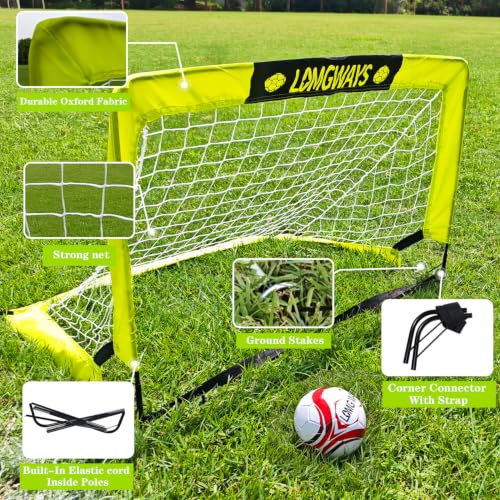 Portable Soccer Goal for Kids - 36"x24" with Ball & Pump