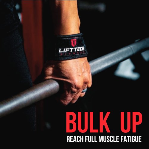 Lift Tech Fitness Weight Lifting Straps for Men & Women - Cotton Gym Straps for Weightlifting, HIIT, Strength Training - Pull up & Deadlift Straps - Black, One Size