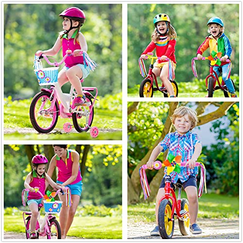 Bicycle Handlebar Grips with Pink Tassels for Kids