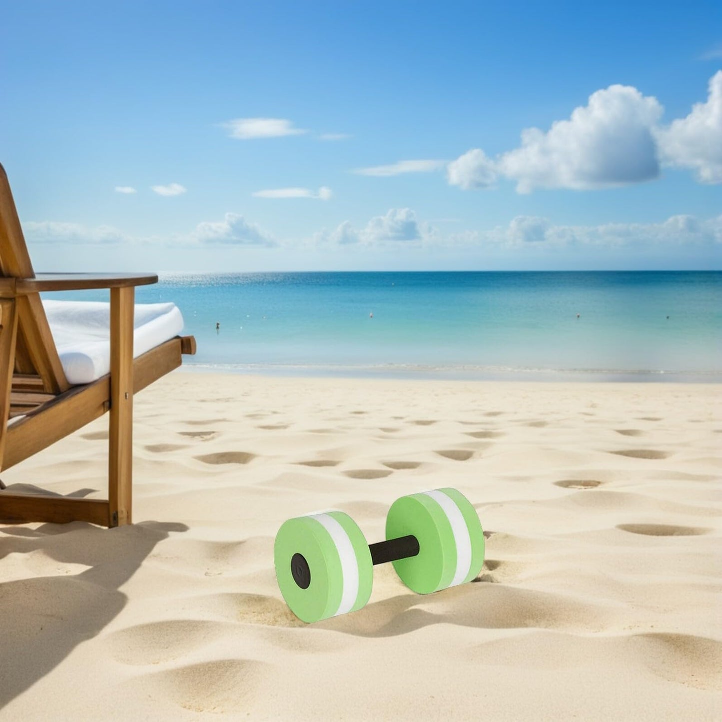 TOYANDONA Aquatic Dumbbells Set of 2 Eva Water Barbells for Pool Exercise Resistance Training Water Aerobics Fitness Workouts 10.78X5.82X5.82In