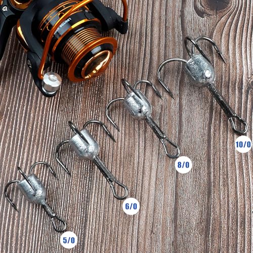 Heavy Duty Snagging Treble Hooks - 5/0 (1oz), 4pcs for Fishing