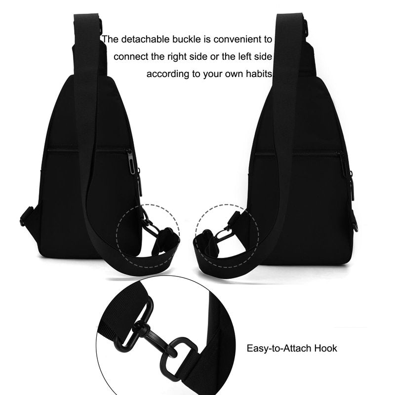 zhongningyifeng Mini Sling Chest Bag Nylon Waterproof, Lightweight Crossbody Shoulder Daypack for Men and Women, Outdoor Sports Hiking Camping