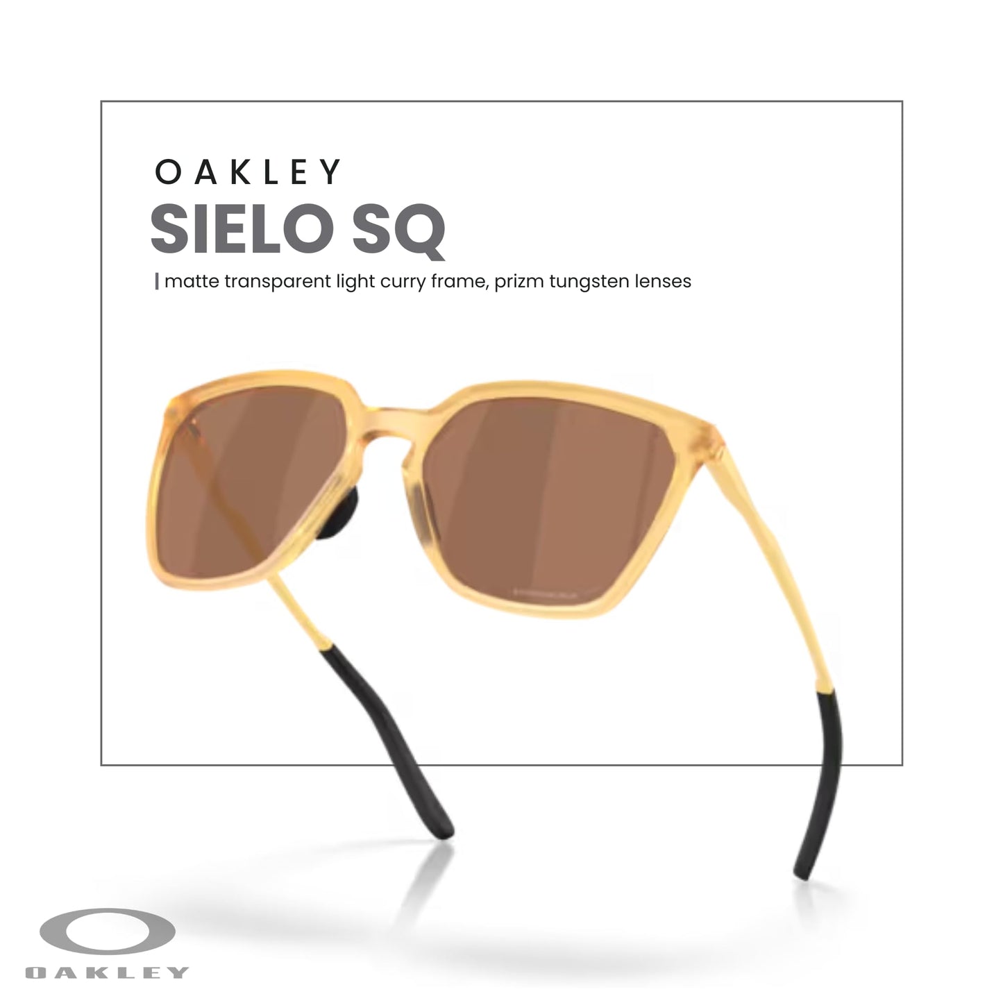 OAKLEY Sielo SQ OO9480 948005 57MM Matte Transparent Light Curry/Prizm Tungsten Rectangle Sunglasses for Women+ Bundle Accessory Leash Kit, Microfiber Pouch