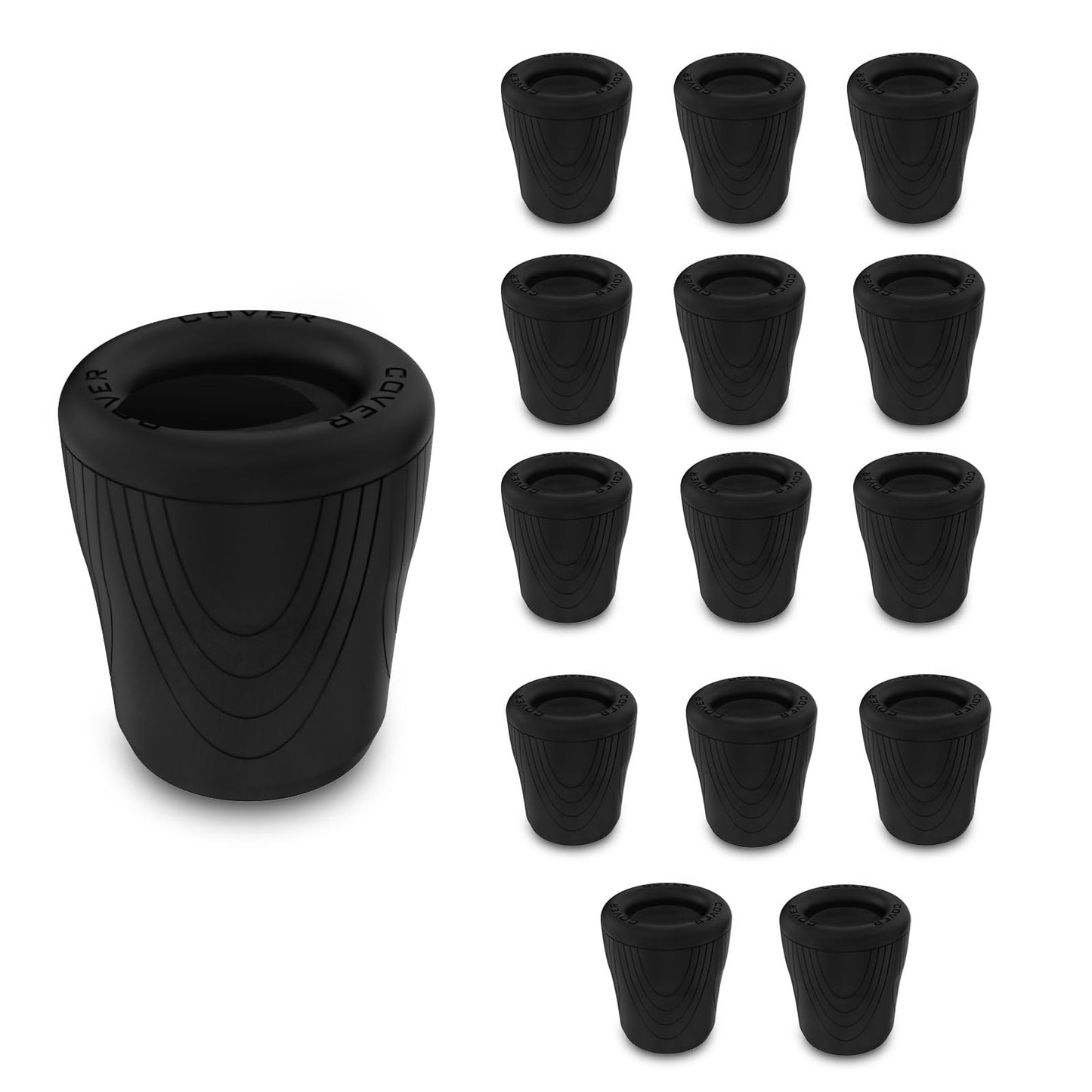 14 PCS Golf Smart Sensor Cover for Garmin Approach CT10, Arccos Smart Sensors and Other, Fit Standard, Midsized, Jumbo Sized Grips, Silicone Protective Cover Black