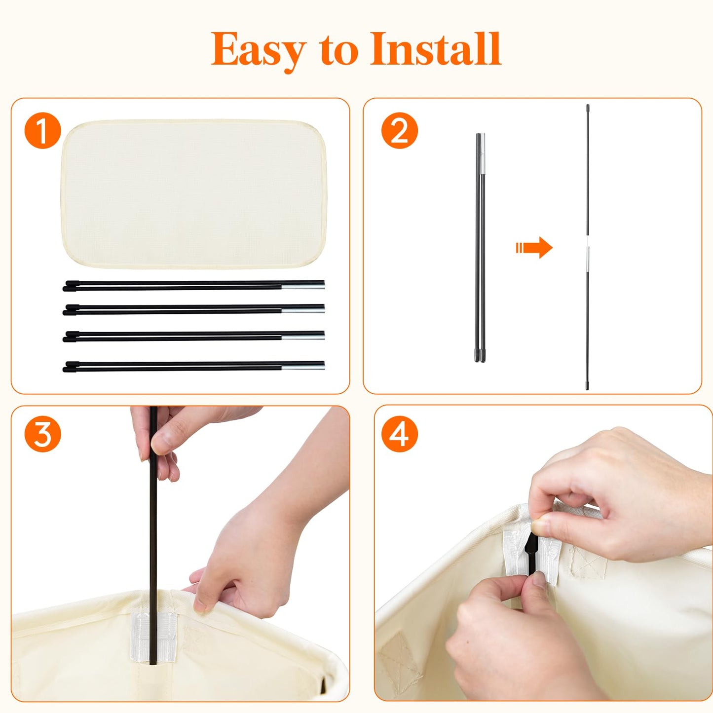 Lifewit 2 Pack Slim Laundry Hamper, Collapsible Narrow Laundry Basket, Small Tall Dirty Clothes Hampers with Handles for Bathroom Bedroom College Dorm, White, 65L