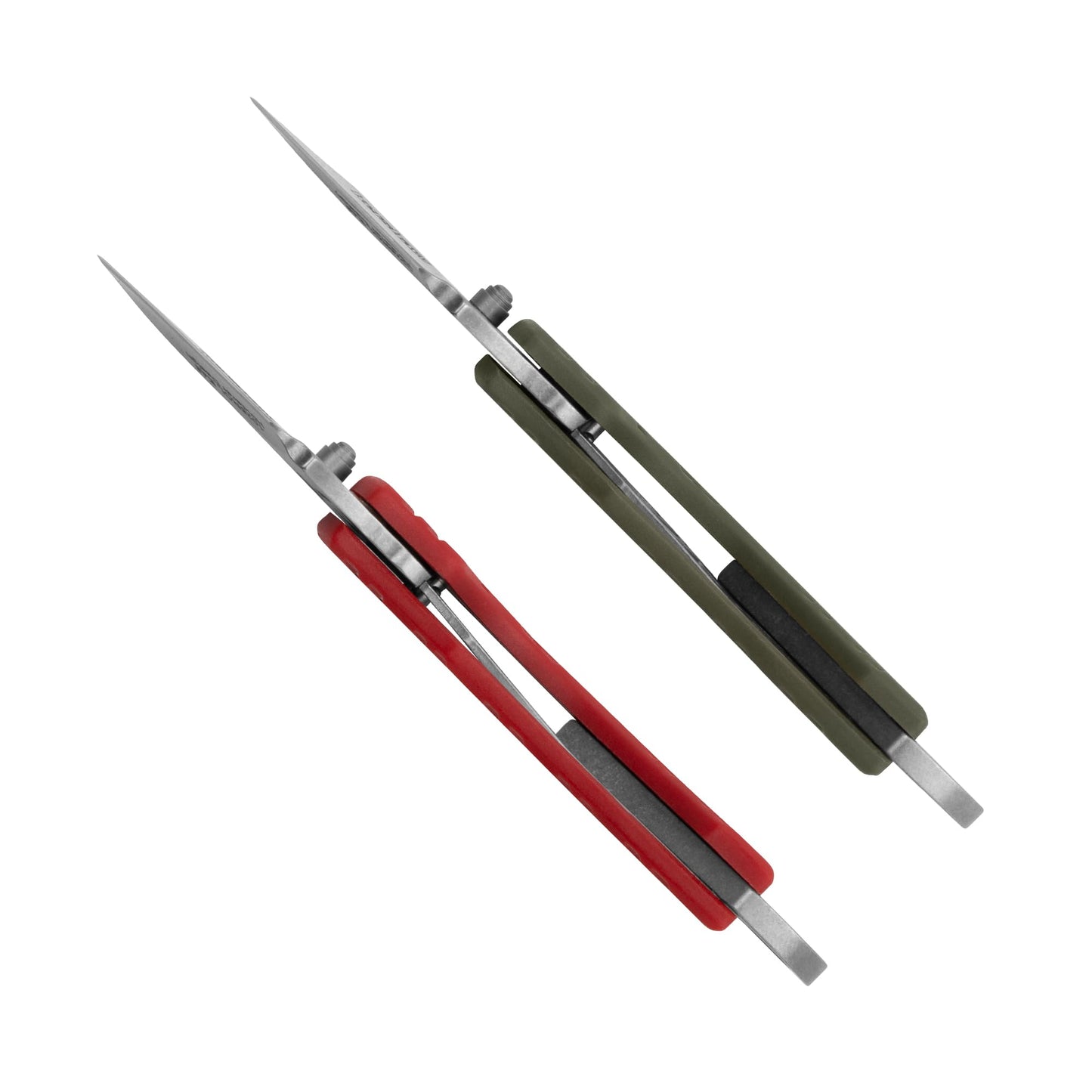 Kershaw Cinder 2 Pack, Red & Olive Handles, Perfect Keychain Pocket Knife, Lightweight for Keys, Carabiners, and More