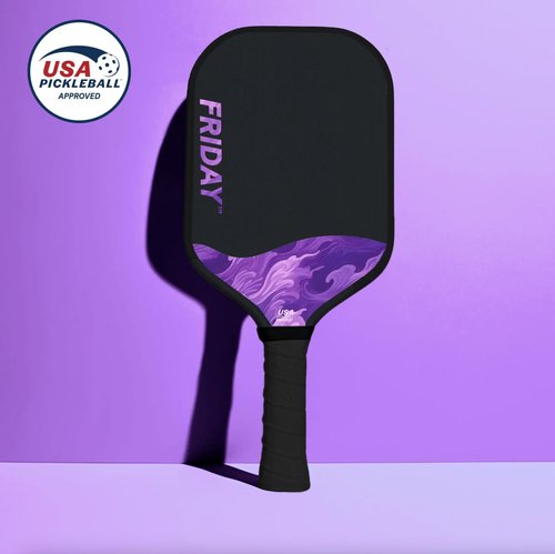 Challenger Friday Paddle, USA Pickleball Tournament Approved, T700 Carbon Fiber, Thermoformed Flat Top Design, Honeycomb Core, Tennis-Style Grip, Gritty Surface for Spin (Haze, 1)