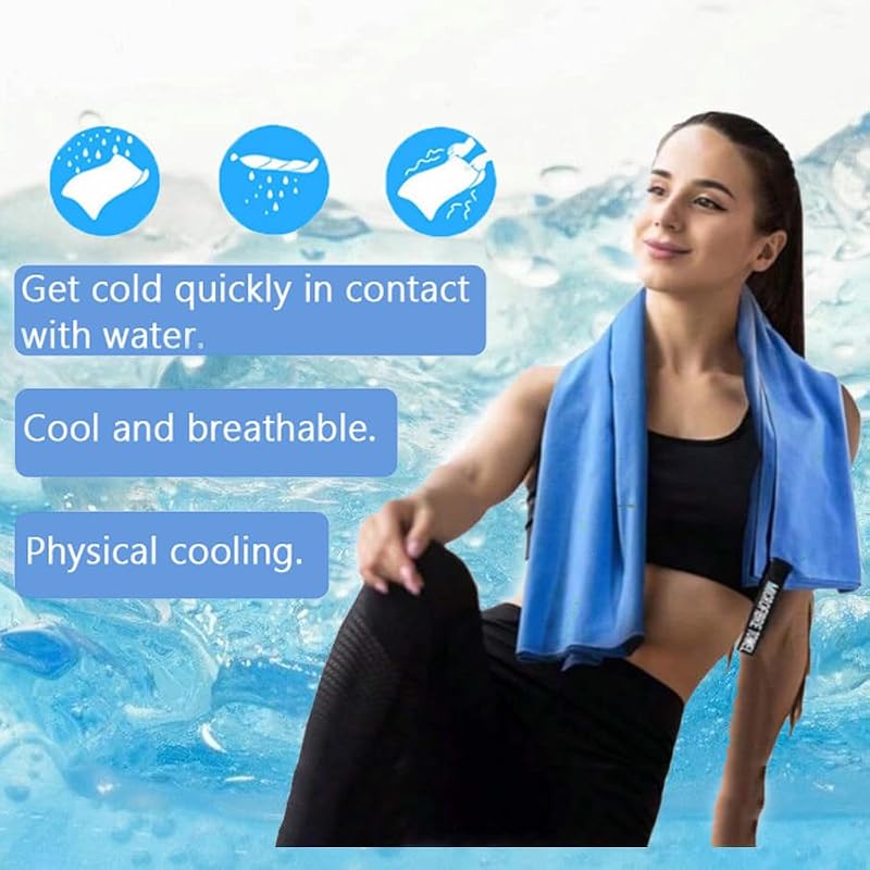 Cooling Towel - Quick Dry Microfiber Sports Towel 35"x12" - Purple
