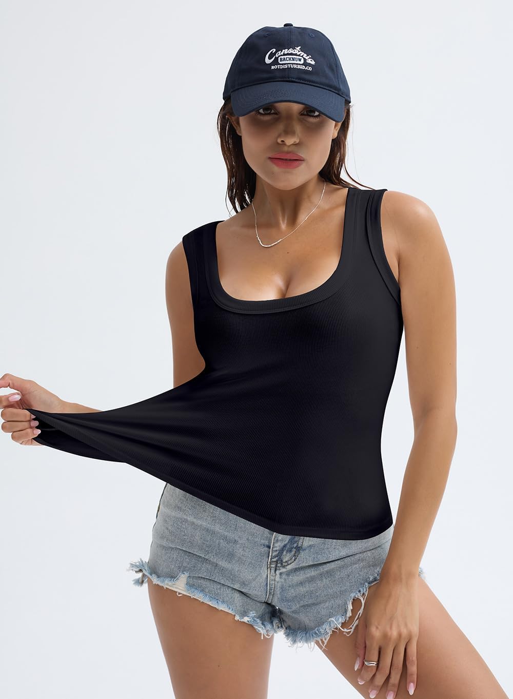 SVALIY Women's Summer Tank Top - Fitted Square Neck Sleeveless Ribbed Basic Shirt | Stylish & Comfortable