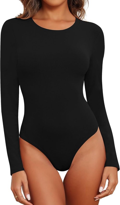 BALENNZ Women's Long Sleeve Bodysuit - Round Neck Top for Fall | Stylish and Comfortable Fit