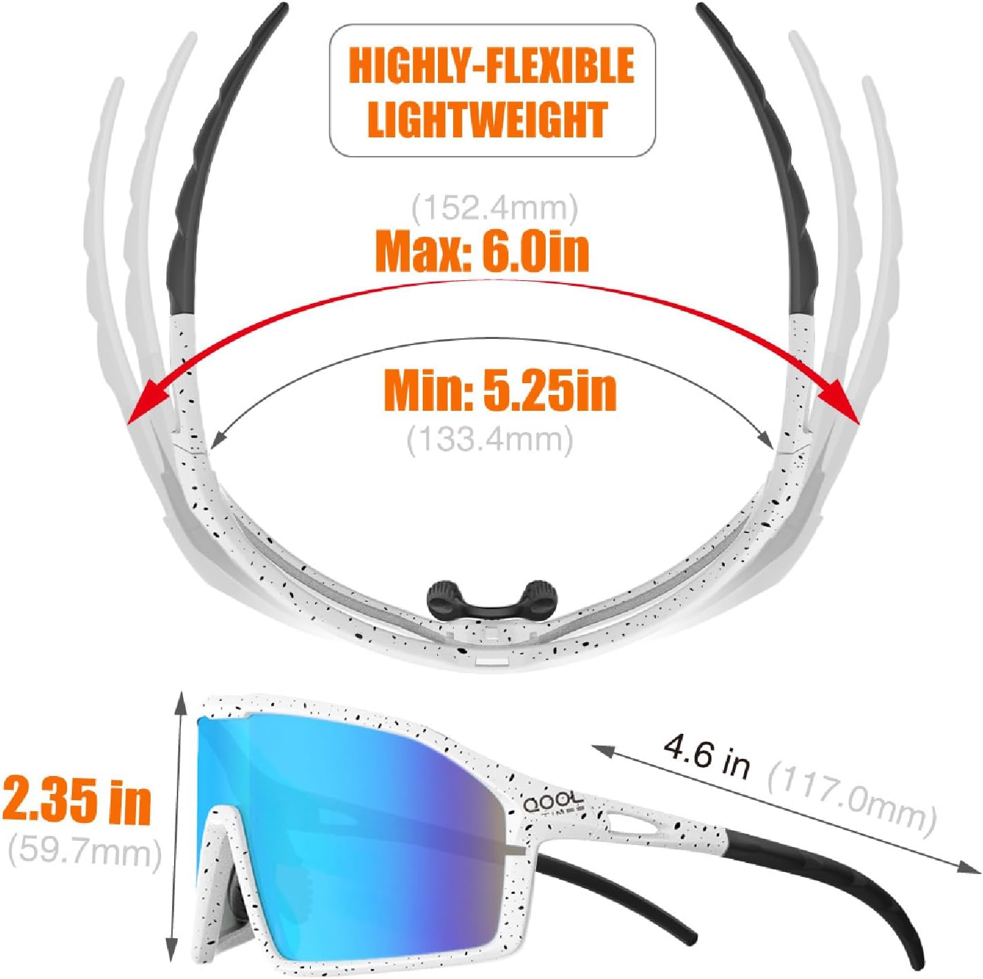 Qool Time Polarized Cycling Sunglasses - Unisex Sports Eyewear for Golf, Running, MTB & Outdoor Activities