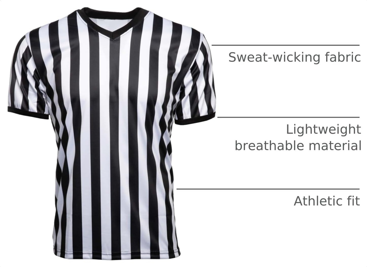 Murray Sporting Goods Men's V-Neck Referee Shirt | Men’s Official Short Sleeve Pro-Style V-Neck Officiating Halloween Costume (XX-Large)