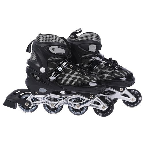 Endless EL1025 Inline Adjustable Skate | Color: Black | Size: Small-29EUR (US11C-US1) | for Kids 3 to 6 Years | Aluminium Chassis & 70mm PU Wheels | Front Wheels Flash- ABEC 7 Bearings