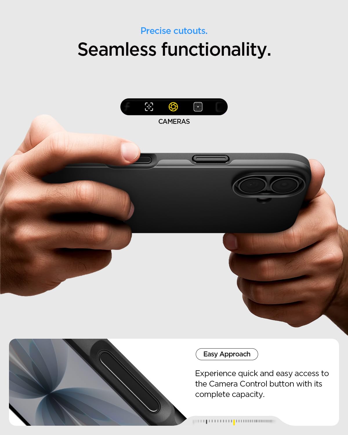 Spigen for iPhone 17 Case, Thin Fit MagFit [TPU Covered Camera Control] [Compatible with MagSafe] - Black