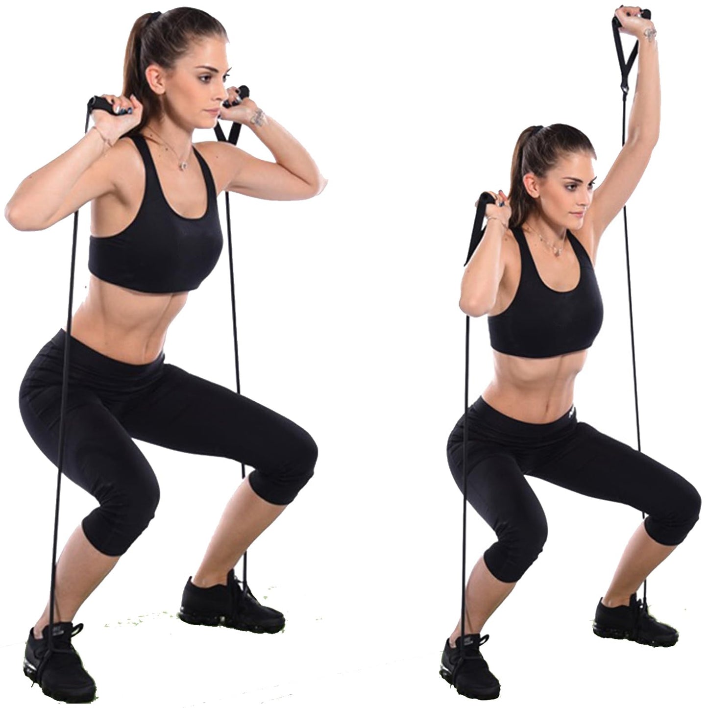 Resistance Band Set,Pull Up Exercise Bands with Door Anchors Compatible with Billy's Bootcamp Tae Bo,Weight Loss,Strength Home Workouts Training,Physical Therapy,Yoga,Pilates. (Black)