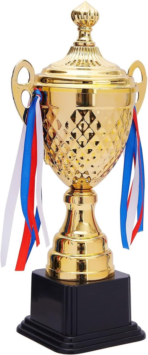 Juvale Gold Trophy Cup - Versatile Tournament & Championship Award for Soccer, Basketball, Golf - 15.2 x 7.5 x 5 in
