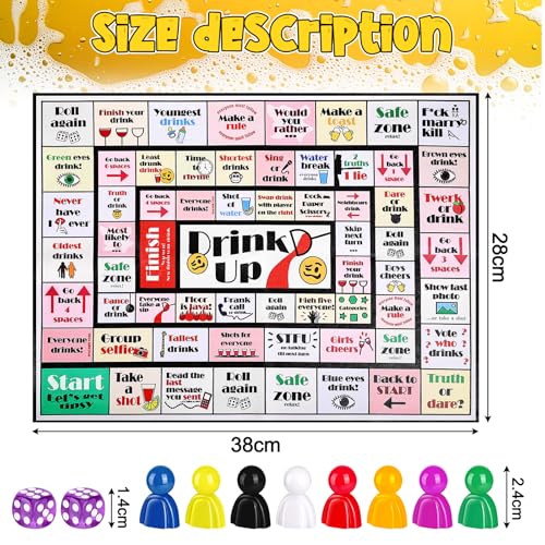 Funny Drinking Board Game for Adults - 2-8 Players