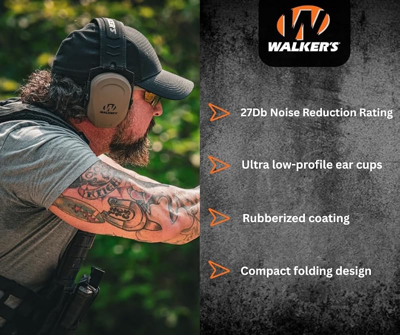 Slim Passive Earmuffs - 27dB NRR Hearing Protection - Odg