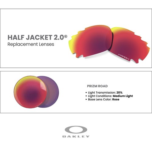 OAKLEY Original Racing Jacket OO9171 00002562 PRIZM Road Replacement Lenses For Men For Women+ Bundle Microfiber Pouch -FRAMES NOT INCLUDED