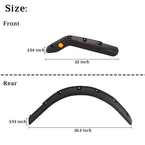 10L0L Front Rear Fender Flares for EZGO TXT 1996-2013 Golf Cart with Factory Body Kit (Not Fit Modified Golf Carts), Includes Stainless Steel Mounting Screws, Pack of 4