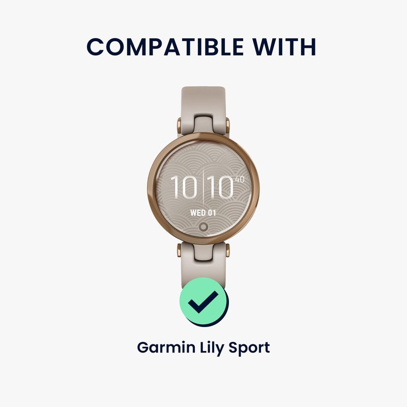 kwmobile Real Leather Watch Strap Compatible with Garmin Lily Sport - Fitness Tracker Replacement Sports Wristband with Clasp
