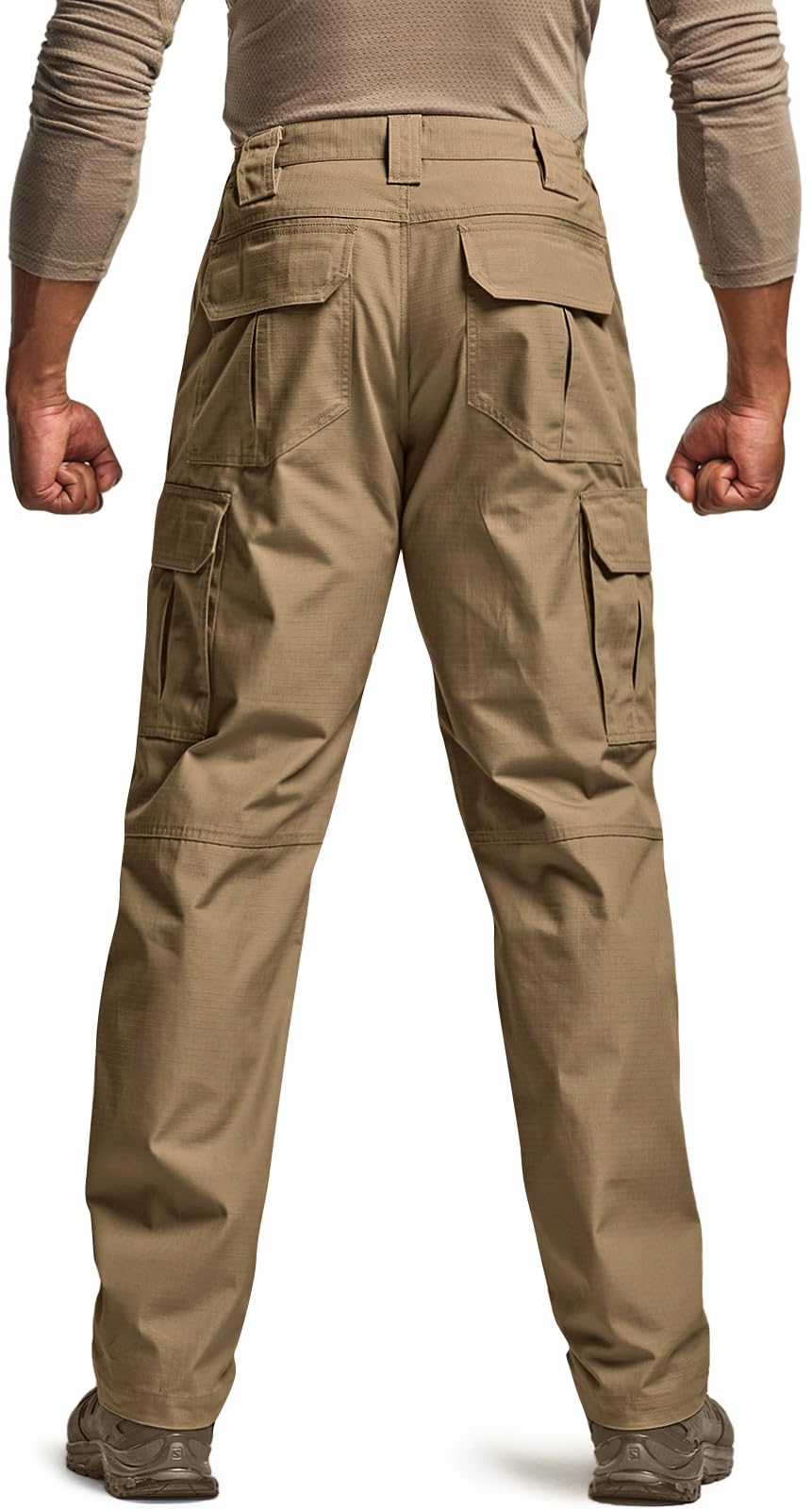 CQR Men's Tactical Pants, Water Resistant Ripstop Cargo Pants, Lightweight EDC Work Hiking Pants, Outdoor Apparel, Raider Cougar, 44W x 30L
