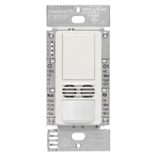 Lutron MS-A102-WH Maestro Dual Tech Occupancy Sensor Switch, no neutral required, 6 Amp Single-Pole, White